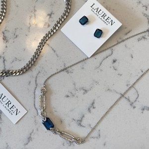 NWT 💕 Ralph Lauren Silver Necklace & Earring set
